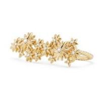 david yurman	starburst constellation two finger ring in 18k gold with diamonds