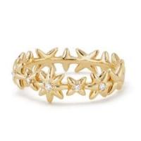 david yurman	starburst constellation ring in 18k gold with diamonds