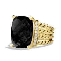 david yurman	wheaton ring with black onyx and diamonds in 18k gold
