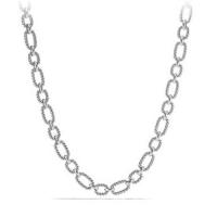 david yurman	cushion link necklace with blue sapphires, 12.5mm