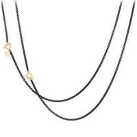 david yurman	dy bel aire chain necklace in black with 14k gold accents
