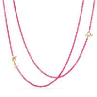 david yurman	dy bel aire chain necklace in coral color with 14k rose gold accents