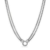 david yurman	double wheat chain necklace with diamonds