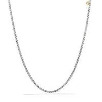 david yurman	medium box chain necklace with an accent of 14k gold, 3.6mm