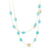 david yurman	dy signature bead necklace with amazonite in 18k gold