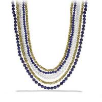 david yurman	dy signature bead necklace with lapis lazuli and turquoise in 18k gold