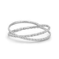 david yurman	pavÃ©flex two row bracelet with diamonds in 18k white gold