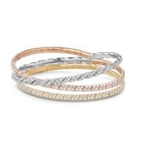 david yurman	pavéflex three row bracelet with diamonds in 18k gold