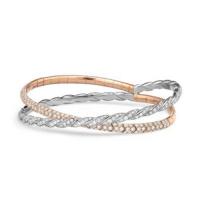 david yurman	pavéflex two row bracelet with diamonds in 18k white and rose gold