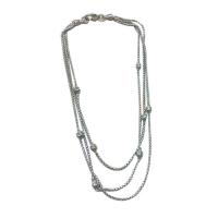 Judith Ripka Sterling Silver 3 Strand Diamonique Necklace