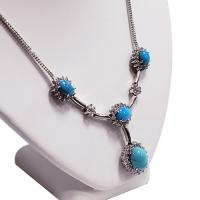 18k white gold and diamond persian turquoise necklace 18k white gold and diamond persian turquoise necklace