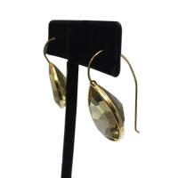 14k yellow gold pear shaped citrine drop earrings