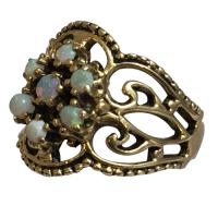 14k yellow gold opal ring