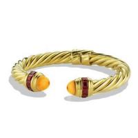 david yurman	renaissance bracelet with citrine and rhodolite garnet in 18k gold, 8.5mm