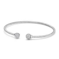 david yurman	petite solari bead bracelet with diamonds in 18k white gold