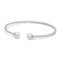 david yurman	petite solari pearl bracelet with diamonds in 18k white gold