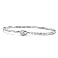 david yurman	petite solari station pave bracelet with diamonds in 18k white gold