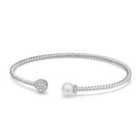 david yurman	petite solari bead and pearl bracelet with diamonds in 18k white gold