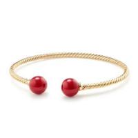 david yurman	solari bead bracelet with 18k gold and red enamel
