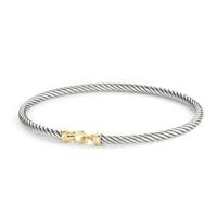 david yurman	cable collectibles buckle bangle bracelet with 18k gold, 3 mm