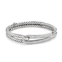 david yurman	labyrinth® single-loop bracelet with diamonds, 10mm