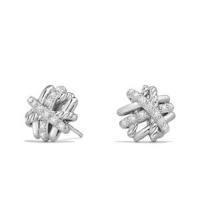 david yurman	crossover earrings with diamonds, 11mm