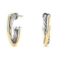 David Yurman	Crossover Hoop Earrings with 18K Gold