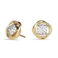 david yurman	infinity earrings with diamonds in 18k gold