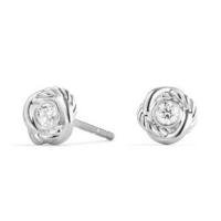 david yurman	infinity earrings with diamonds in 18k white gold