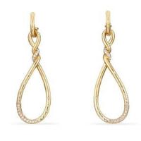 David Yurman	Continuance Large Drop Earrings with Diamonds in 18K Gold