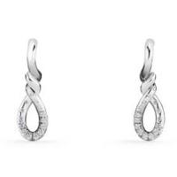 david yurman	continuance small drop earrings with diamonds in 18k white gold