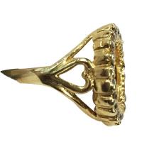 14 k yellow gold diamond bezel ring w mexico 2 peso