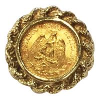 10 k yellow gold ladies ring w 2 peso coin 10 k yellow gold ladies ring w 2 peso coin