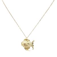yellow gold necklace with fish pendant