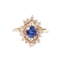 sapphire diamond starburst halo ring
