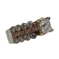 princess cut diamond ring in white & rose gold