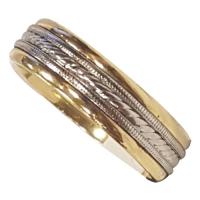 men's 18k and platinum band ring
