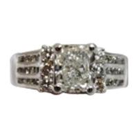 ladies rectangular cushion cut diamond ring
