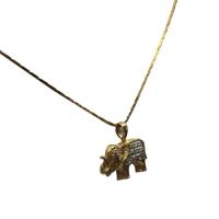 golden elephant necklace with diamonds