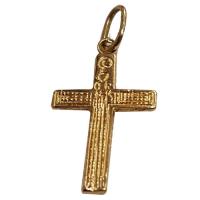 14k yellow gold small cross pendant