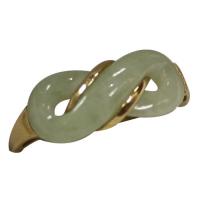 14k yellow gold ring with jade