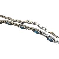 14k white gold topaz bracelet