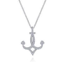 diamond anchor pendant