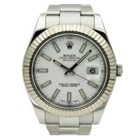 rolex datejust ii white dial stainless steel ref 116334 v serial with bp