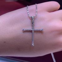 14kt white gold cross and chain