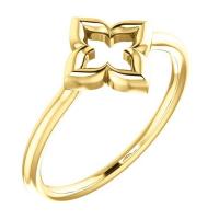 four petal gold ring four petal gold ring