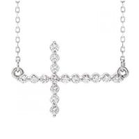 horizontal diamond cross necklace