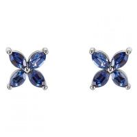 floral sapphire stud earrings