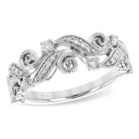 Lady's White 14 Karat Fashion Swirl Ring with 20 = .18 cttw Round G/H SI1 Diamonds
