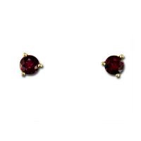 14k yellow gold .60 ct ruby martini 4 mm round stud earrings